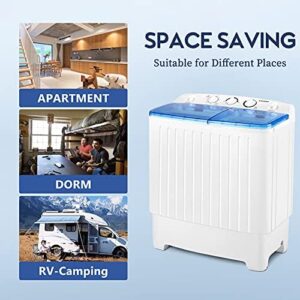 BANGSON Portable Washing Machine, Mini Twin Tub Washer and Dryer Combo for Apartments and RVs