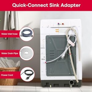 Hamilton Beach HBPW302AMZ RCA RPW302 Portable Washing Machine in white, 3.0 cu ft capacity, placed on a flat surface.