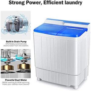 Costway Portable Washing Machine, semi-automatic twin tub, compact washer and spinner for apartments and RVs