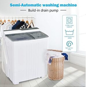 Costway Portable Washing Machine with Twin Tub and Drain Pump 