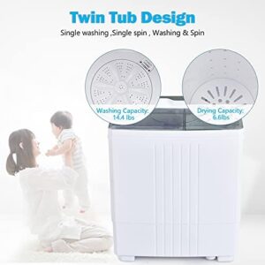 Costway Portable Washing Machine with Twin Tub and Drain Pump 