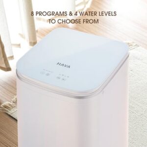 HAVA Portable Washing Machine with LED display and compact design, perfect for apartments and dorms