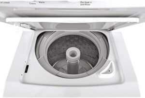 GE GUD24GSSMWW Unitized Spacemaker 2.3 Washer with Stainless Steel Basket and 4.4 Cu. Ft. Capacity Gas Dryer, White