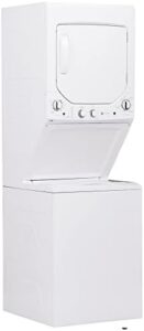 GE GUD24GSSMWW Unitized Spacemaker 2.3 Washer with Stainless Steel Basket and 4.4 Cu. Ft. Capacity Gas Dryer, White