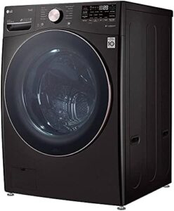 LG WM4000HBA Smart Washer in Black Steel, showing the sleek design and advanced features