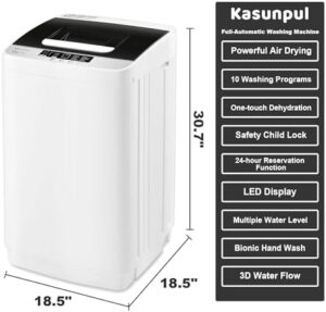 2.3cu.ft Full Automatic Washer, portable washing machine with LED display, built-in drain pump, and compact design