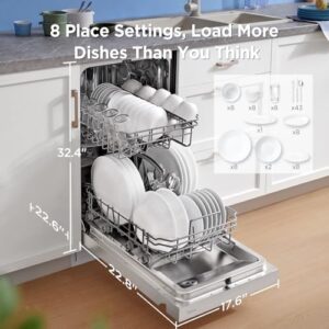 Midea MDF18A1AST Built-in Dishwasher with Stainless Steel Tub and Energy Star Rating