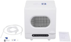 Portable dishwasher countertop with 360° spray rinse and 5 washing programs, perfect for small kitchens, RVs, and camping  