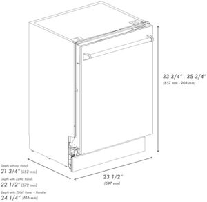 ZLINE Autograph Edition 24" dishwasher with white matte finish and gold handle