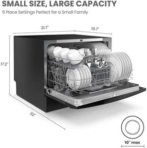 COMFEE' Countertop Dishwasher, Energy Star Portable Dishwasher, with 6 Place Settings and 8 Washing Programs