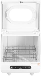 Portable Countertop Dishwasher with Built-In Water Tank and 12 Spraying Outlets – White