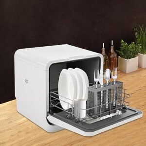 Portable Dishwasher Countertop with 3-in-1 Function for Cleaning, Drying, and Storage