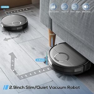 MAMNV Robot Vacuum and Mop Combo, 2-in-1 cleaning for hard floors, pet hair, and low-pile carpets.