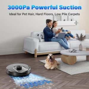 Tikom Robot Vacuum and Mop with Self-Empty Base, designed for homes with pets and various floor types  