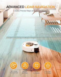 22,000 Pa Robot Vacuum Cleaner for Pet Hair and Carpets – High Suction, Smart Navigation