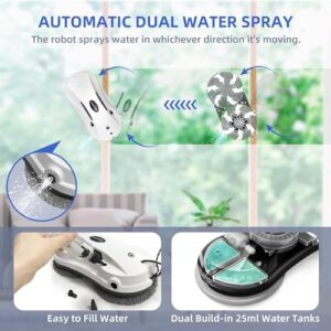 AlfaBot X7 Window Cleaning Robot with Dual Water Spray, designed for efficient cleaning of high-rise and interior windows  