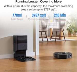 Roborock Q5 Max+ Robot Vacuum with Self-Empty Dock, 5500 Pa Suction, Washable Filter