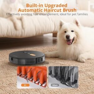 2-in-1 robot vacuum and mop combo, with air aromatherapy, cleaning carpets and hard floors  