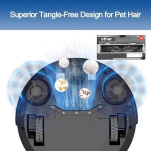 Bagotte Robot Vacuum Cleaner and Mop - Efficient Tangle-Free Cleaning for Pet Hair and Carpets