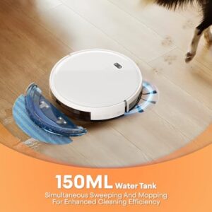 Robot vacuum cleaner with remote, auto charging, large dustbin, and water tank  