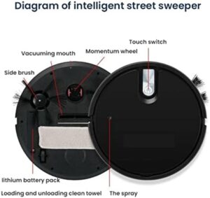 xcq Vacuums 5-in-1 Wireless Smart Robot Vacuum Cleaner, multifunctional, black, white, vacuuming, mopping, humidifying, quiet operation