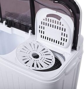 14.3lbs Semi-automatic Gray Cover Washing Machine with compact design and energy-efficient performance