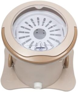 Mini Manual Dehydrator Washing Machine in apricot, portable foot-operated design