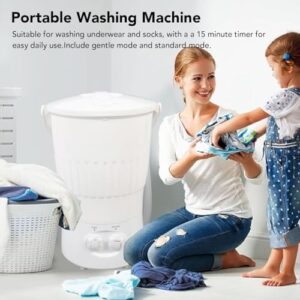 Portable Washing Machine 10L – Mini Washer for Small Clothing with Silent Operation and 15min Timer