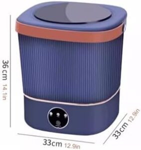 Portable washing machine with blue light, 15L capacity, compact design for apartments and travel