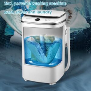 Semi-Automatic Portable Mini Washing Machine for small loads like baby clothes, underwear, and pet garments.