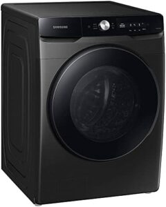 Samsung WF45A6400AV washer with a brushed black finish and large capacity