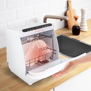 Portable Countertop Dishwasher with 5 Washing Programs and Air-Dry Function for Small Spaces