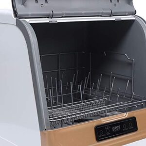 Compact Countertop Dishwasher with 5L Water Tank and Dual Spray for Small Spaces