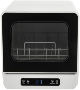 3-in-1 Countertop Dishwasher with 32-Piece Capacity and 360° Rinsing for Apartments and Dorms