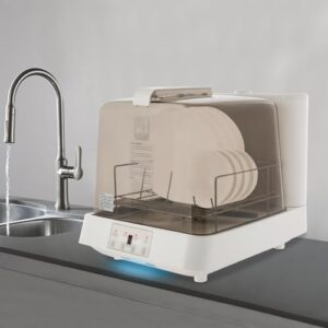 800W Portable Countertop Dishwasher with 360° Dual Spray and High-Temp Function for Compact Spaces