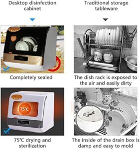 Portable Dishwasher Countertop with 3 washing programs and 75°C hot air drying for small spaces