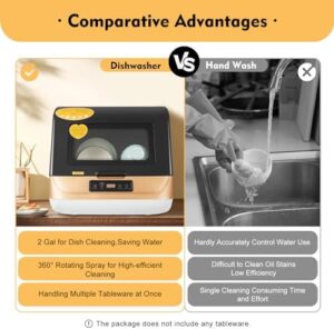 SHZICMY Portable Dishwasher for compact cleaning in apartments and RVs, featuring 4 programs and air-dry function.