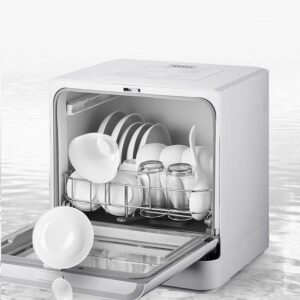 TUTOBL Countertop Dishwasher with 4 Programs, Air-Drying, and 360° Deep Cleaning for Efficient Dishwashing