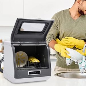 Portable Countertop Dishwasher with 75°C Hot Air Drying and 360° Spray Arms for Compact Spaces