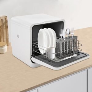 Countertop Dishwasher with LED Display and Wheels for Home and Restaurant Use