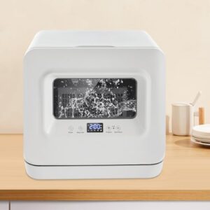 Countertop Dishwasher with LED Display and Wheels for Home and Restaurant Use