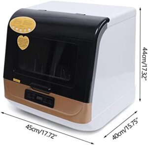 110V Portable Dishwasher in gold and white with multiple cleaning programs