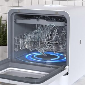 Portable Dishwasher Countertop with 5L Water Tank and Smart Features