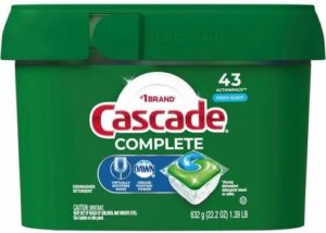 Cascade 06070 dishwasher detergent in a sleek package, ideal for powerful cleaning