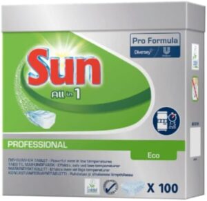 Sun All in 1 Eco Professional Dishwasher Tablet Pack – 100 Tablets (1.8kg) – Eco-Friendly Cleaning Solution