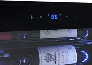 Wine Enthusiast VinoView 28-Bottle Wine Fridge with adjustable thermostat and double pane glass door