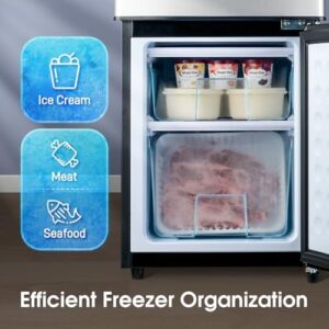 3.8 Cu.Ft Mini Fridge with Bottom Freezer and Drawer in Silver, Compact and Energy Efficient Refrigerator for Small Spaces