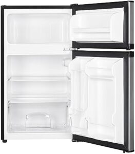 PremiumLevella PRF316300HS 3.1 cu ft Top Freezer Mini Fridge in Silver - Compact, Energy Efficient, and Stylish