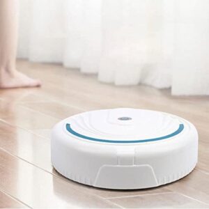 Smart Floor Sweeping Robot Dust Catcher in white, showcasing its sleek design and cleaning features  