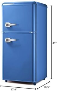 FLS-80G-BLUE-ZQL03 Compact Refrigerator in Blue, perfect for small spaces and modern interiors